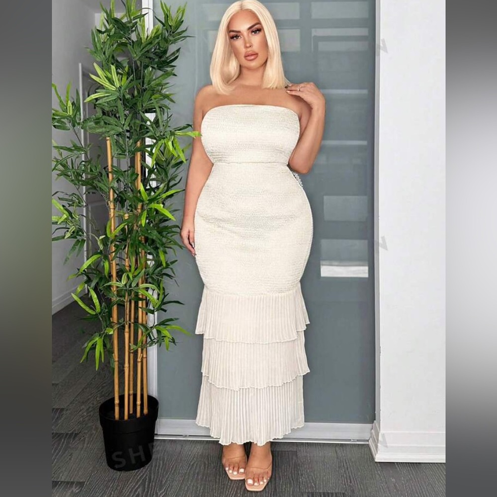 Off Shoulder Ruffle Fishtail Mermaid Dress